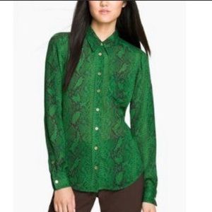 Vince Camuto - Emerald Green Snake Skin Blouse